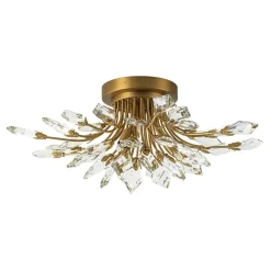 (OpenBox) 4-Light Bloom Crystal Leaf Semi Flush Mount Light