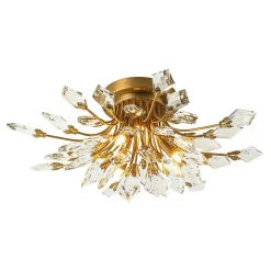 (OpenBox) 4-Light Bloom Crystal Leaf Semi Flush Mount Light