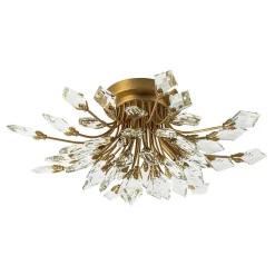 (OpenBox) 4-Light Bloom Crystal Leaf Semi Flush Mount Light