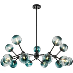 (OpenBox) 15-Light Blue Glass Globe Bubble Sputnik Branch Chandelier