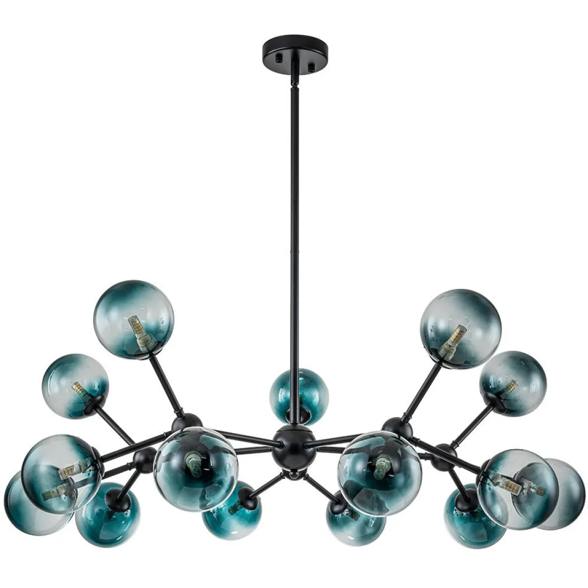 (OpenBox) 15-Light Blue Glass Globe Bubble Sputnik Branch Chandelier
