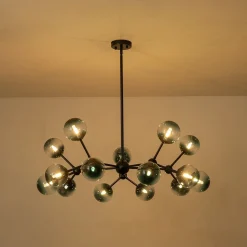 (OpenBox) 15-Light Blue Glass Globe Bubble Sputnik Branch Chandelier