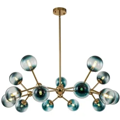 (OpenBox) 15-Light Blue Glass Globe Bubble Sputnik Branch Chandelier