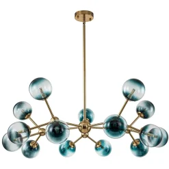 (OpenBox) 15-Light Blue Glass Globe Bubble Sputnik Branch Chandelier
