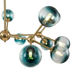 (OpenBox) 15-Light Blue Glass Globe Bubble Sputnik Branch Chandelier
