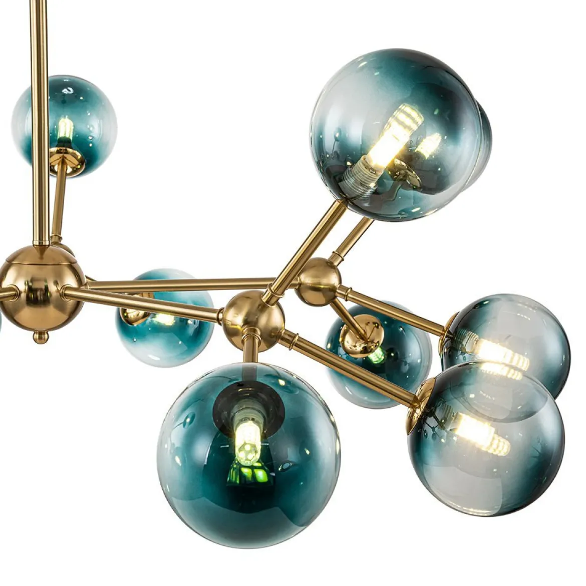 (OpenBox) 15-Light Blue Glass Globe Bubble Sputnik Branch Chandelier