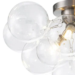 (OpenBox) 3-Light Brass Cluster Clear Glass Globe Bubble Ceiling Light