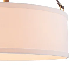 (OpenBox) 4-Light Brass White Linen Wide Drum Cage Pendant Light