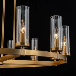 (OpenBox) 12-Light Clear Glass Shade Wagon Wheel Chandelier