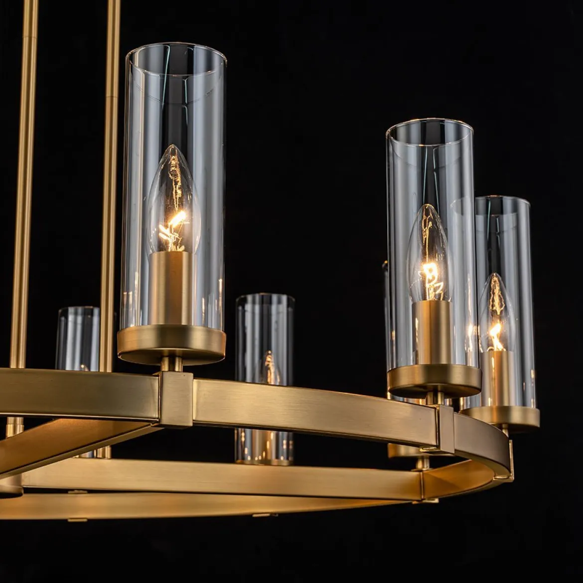 (OpenBox) 12-Light Clear Glass Shade Wagon Wheel Chandelier