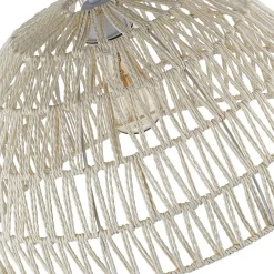 (OpenBox) 1-Light Coastal Bohemian Woven Rope Dome Pendant