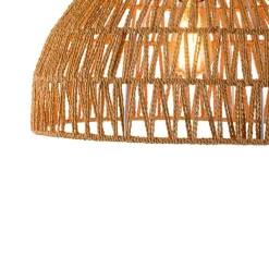 (OpenBox) 1-Light Coastal Bohemian Woven Rope Dome Pendant