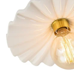 (OpenBox) 1-Light Creamy Ceramic Shade Semi Flush Mount