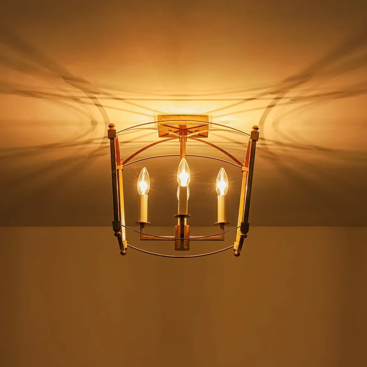 (OpenBox) 4-light French Antique Candle Style Lantern Semi Flush