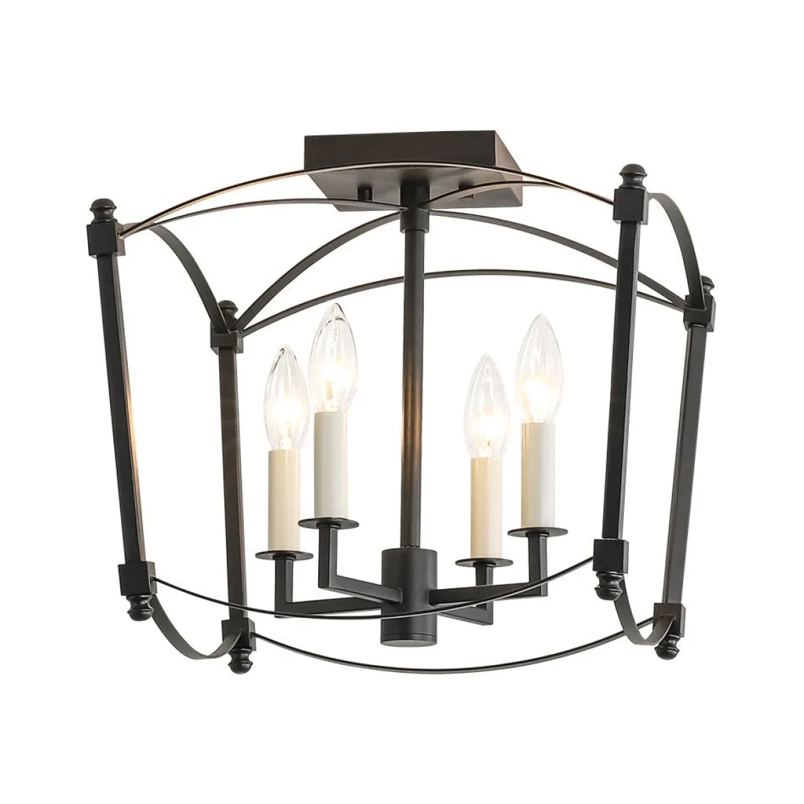(OpenBox) 4-light French Antique Candle Style Lantern Semi Flush