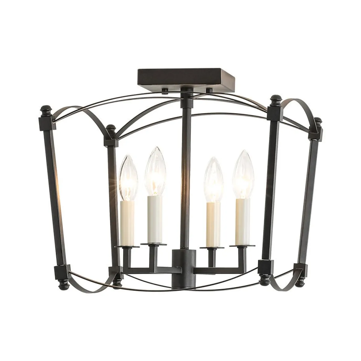 (OpenBox) 4-light French Antique Candle Style Lantern Semi Flush