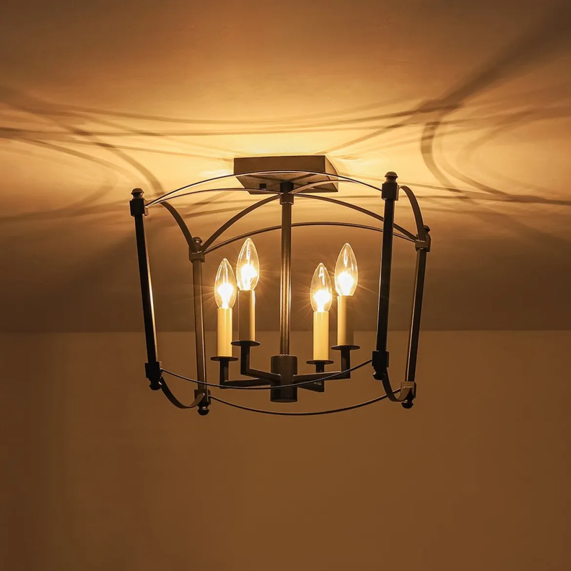 (OpenBox) 4-light French Antique Candle Style Lantern Semi Flush
