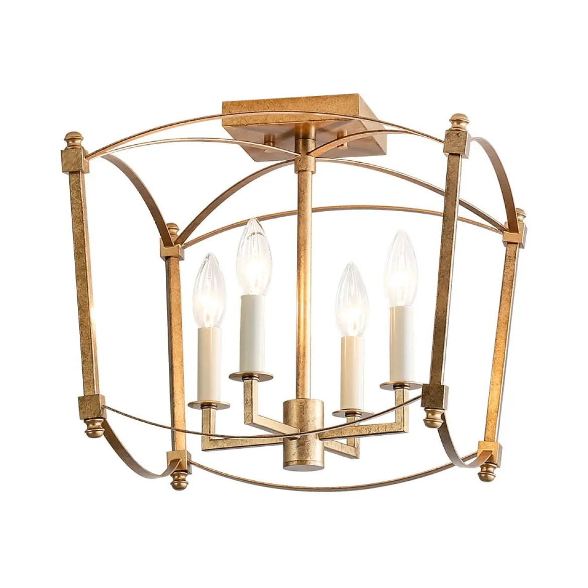 (OpenBox) 4-light French Antique Candle Style Lantern Semi Flush