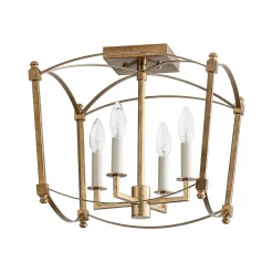 (OpenBox) 4-light French Antique Candle Style Lantern Semi Flush