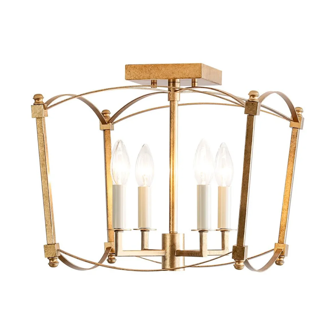 (OpenBox) 4-light French Antique Candle Style Lantern Semi Flush