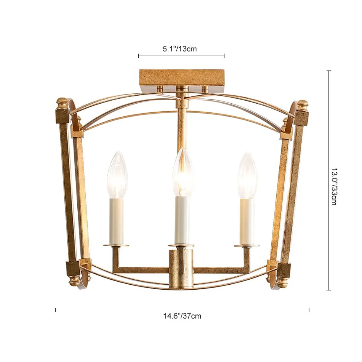 (OpenBox) 4-light French Antique Candle Style Lantern Semi Flush