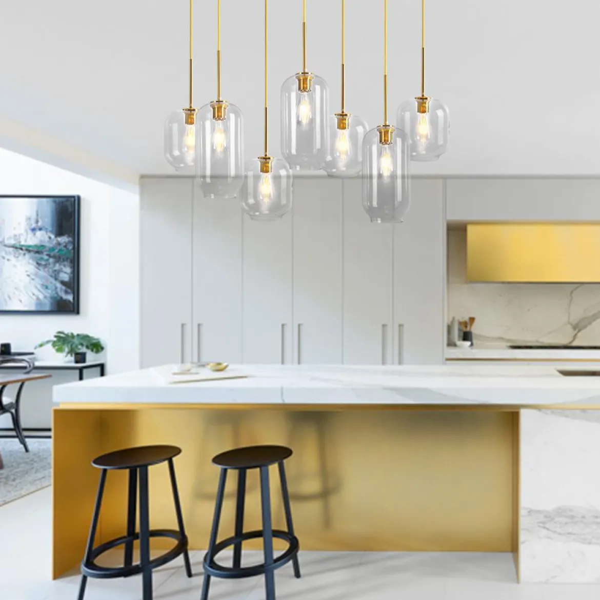 (OpenBox) 7-light Kitchen Island Cluster Pendant Chandelier