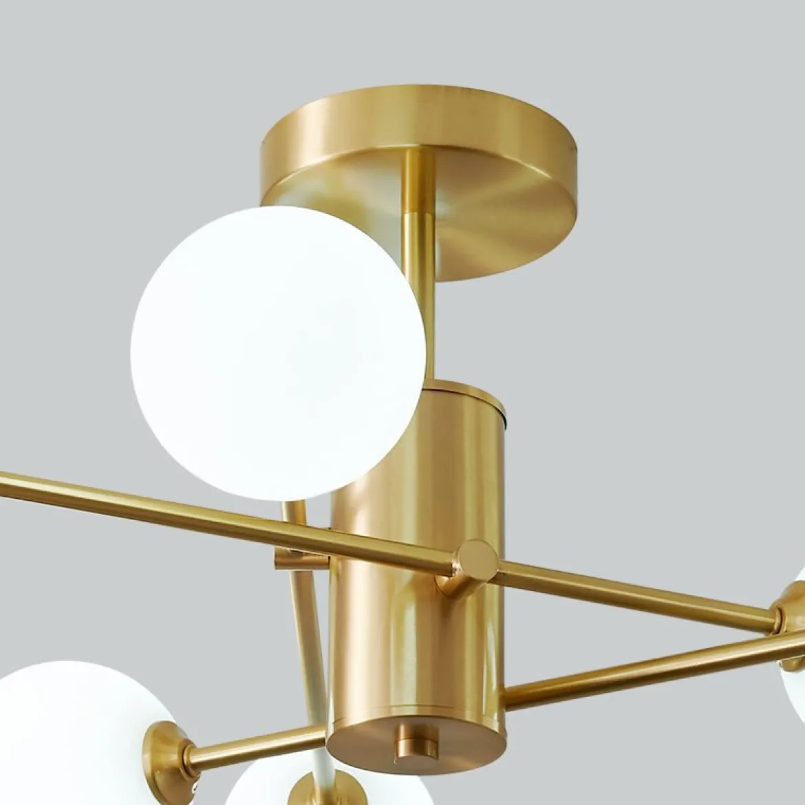 (OpenBox) 6-Light Opal Glass Globe Linear Sputnik Semi Flush