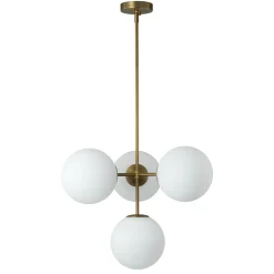 (OpenBox) 4-Light Opal Glass Globe Sputnik Semi Flush Chandelier