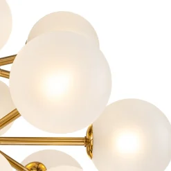 (OpenBox) Mid-Century Frosted Glass Bubble Tiered Sputnik Chandelier