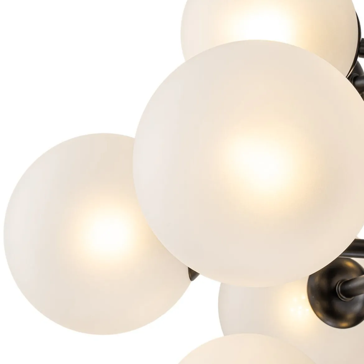 (OpenBox) Mid-Century Frosted Glass Bubble Tiered Sputnik Chandelier