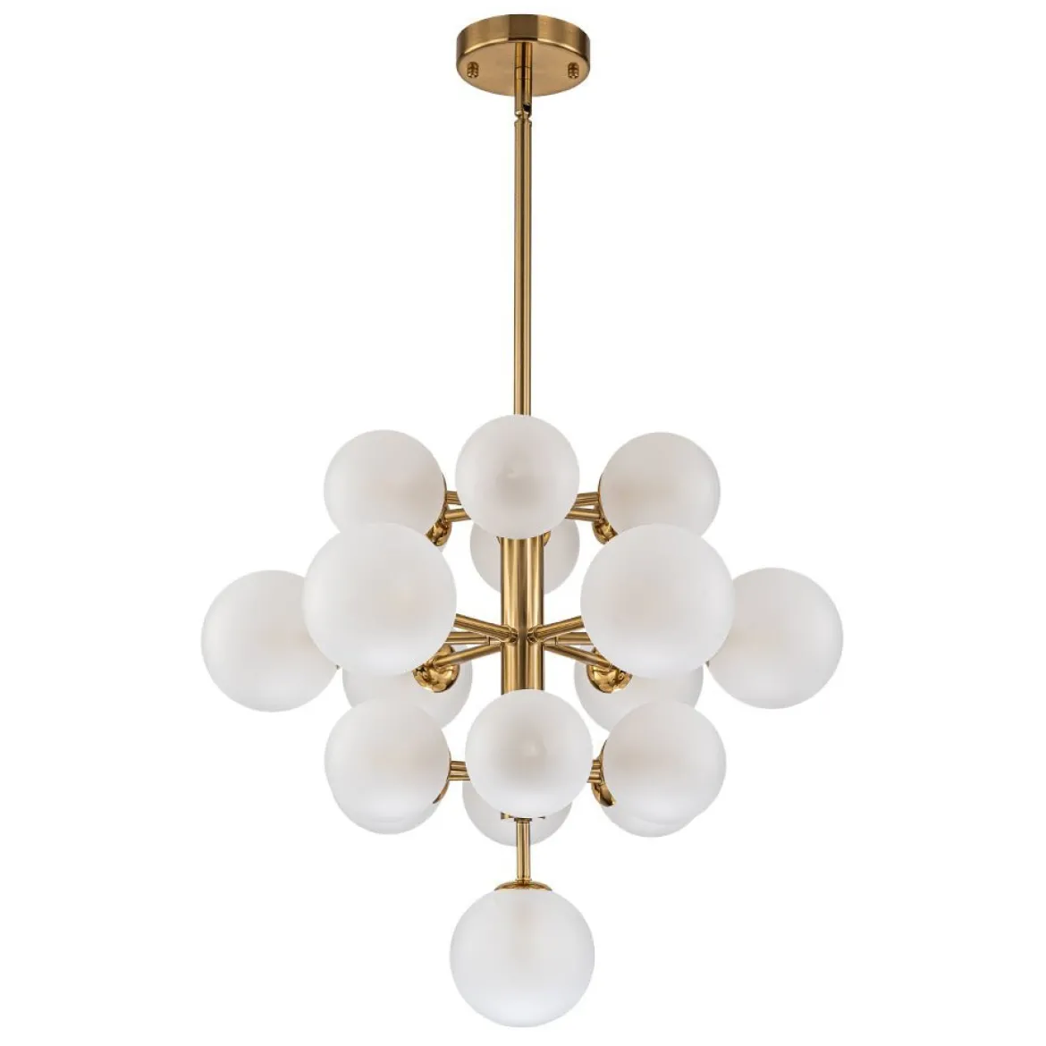 (OpenBox) Mid-Century Frosted Glass Bubble Tiered Sputnik Chandelier