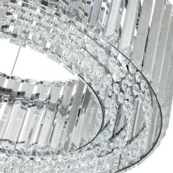 (OpenBox) Modern Chrome Round Drum Crystal Chandelier