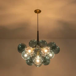 (OpenBox) Modern Cluster Blue Glass Globe Bubble Chandelier