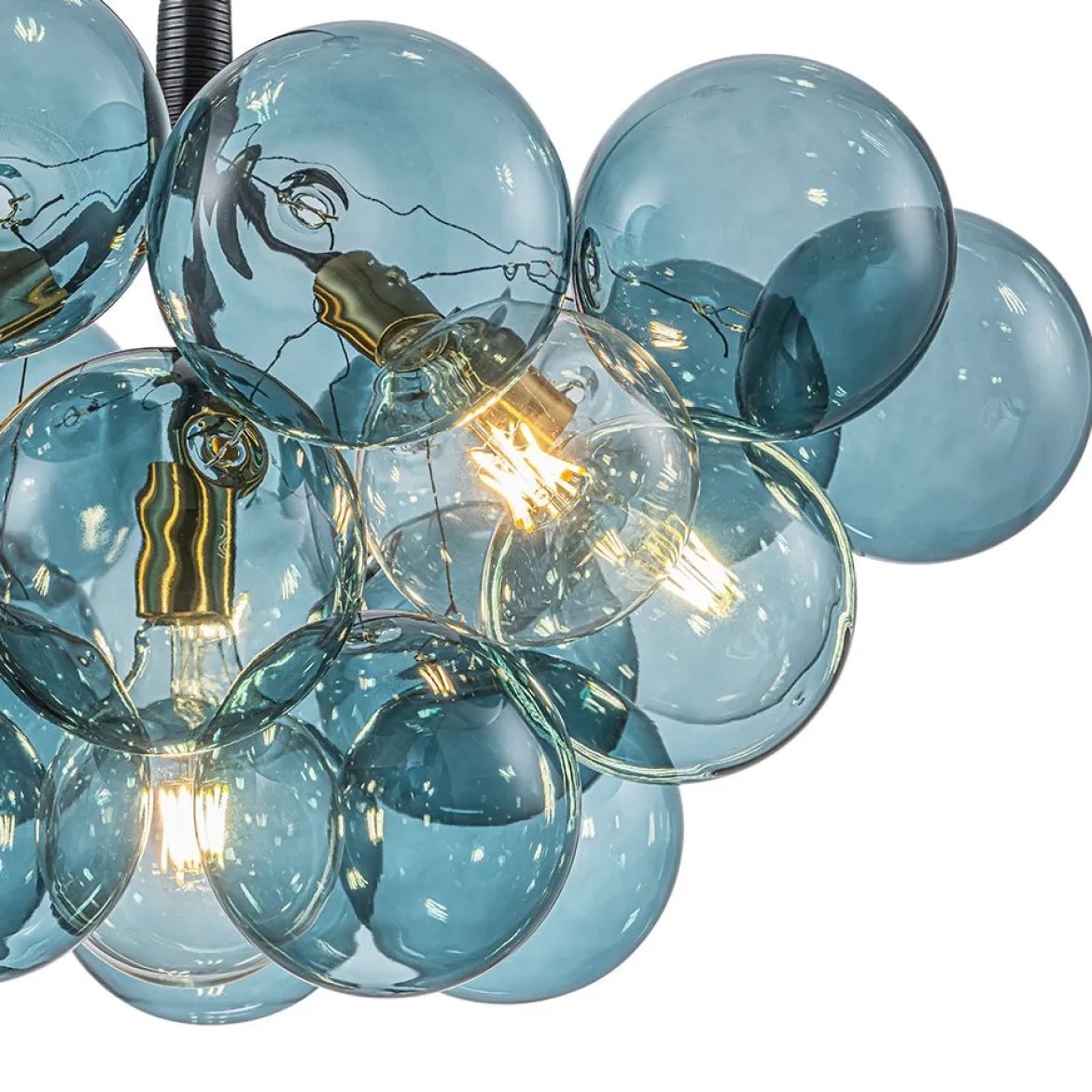 (OpenBox) Modern Cluster Blue Glass Globe Bubble Chandelier