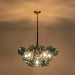 (OpenBox) Modern Cluster Blue Glass Globe Bubble Chandelier