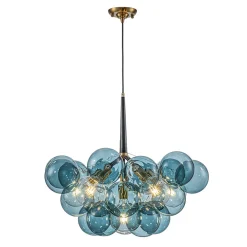 (OpenBox) Modern Cluster Blue Glass Globe Bubble Chandelier