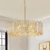 (OpenBox) Modern Glam Brass 6-Light Crystal Drum Cage Chandelier