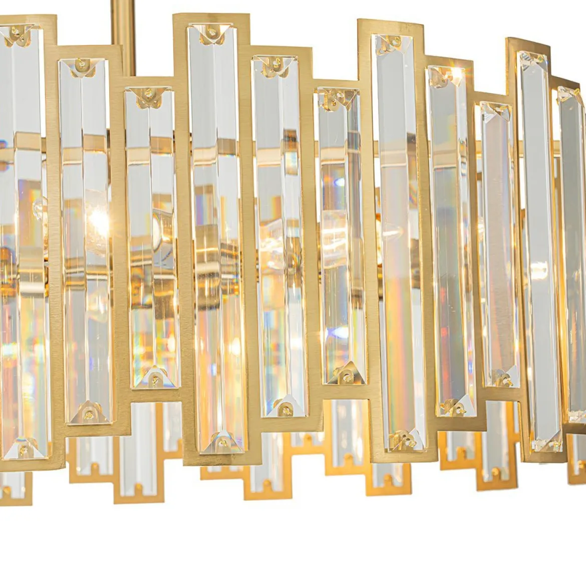 (OpenBox) Modern Glam Brass 6-Light Crystal Drum Cage Chandelier