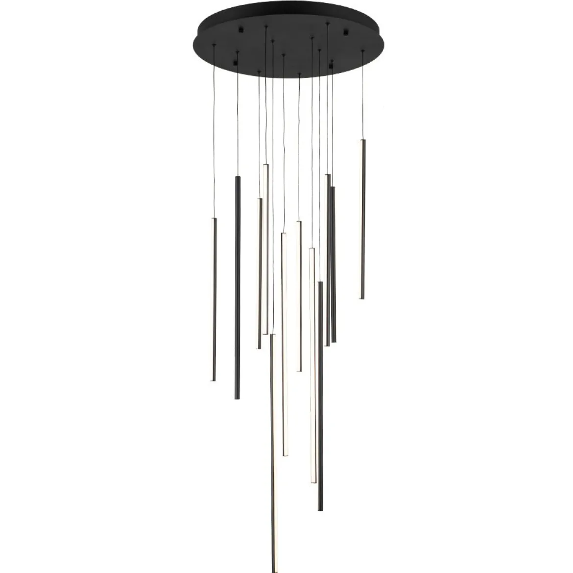 (OpenBox) Modern 12-Light Black Cluster Tube LED Pendant Light