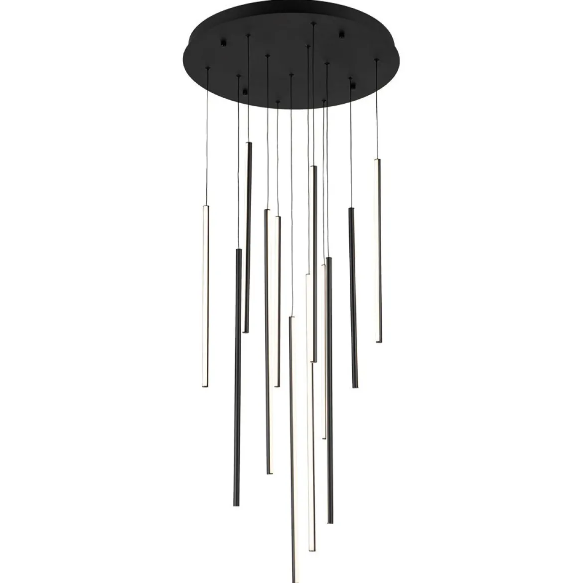 (OpenBox) Modern 12-Light Black Cluster Tube LED Pendant Light
