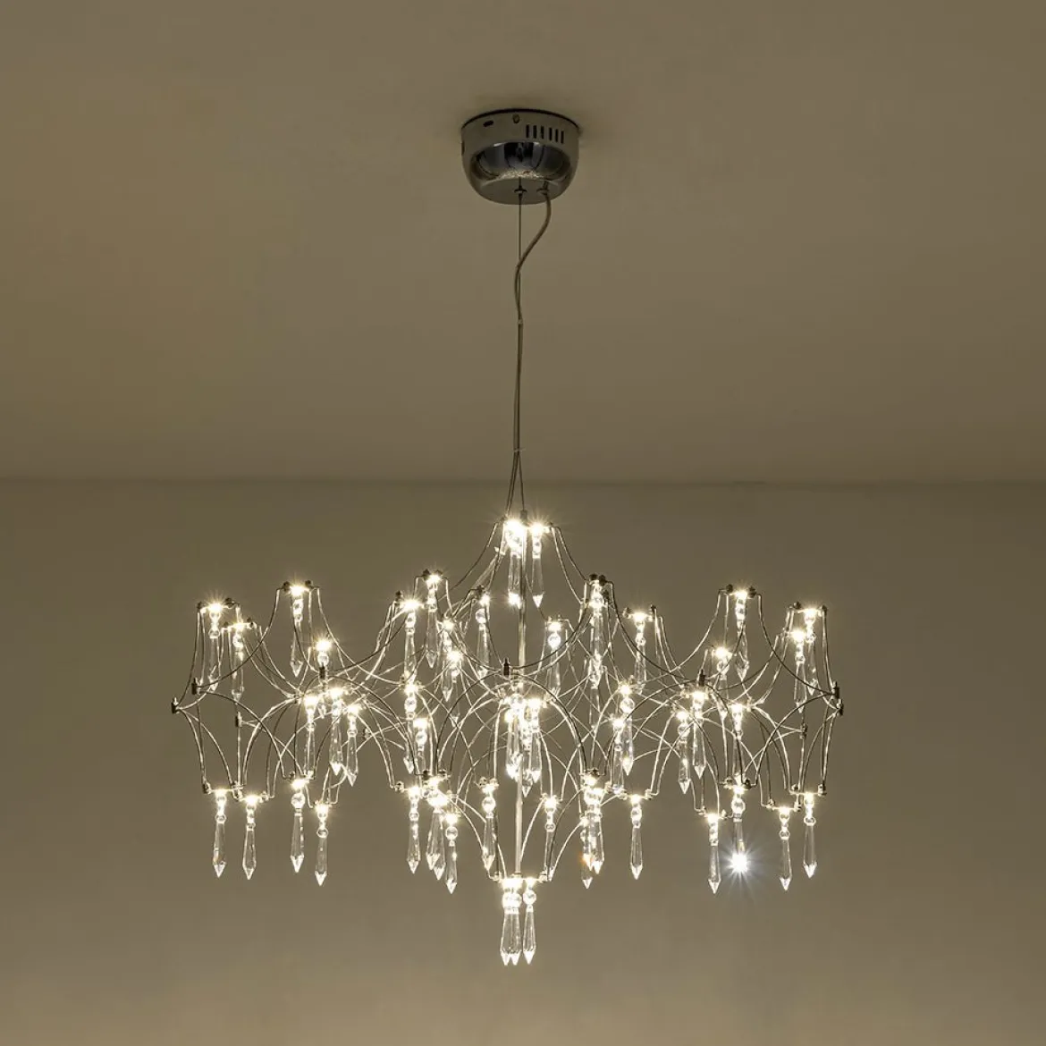 (OpenBox) Modern Luxe Glam Starry Sky LED Crystal Chandelier
