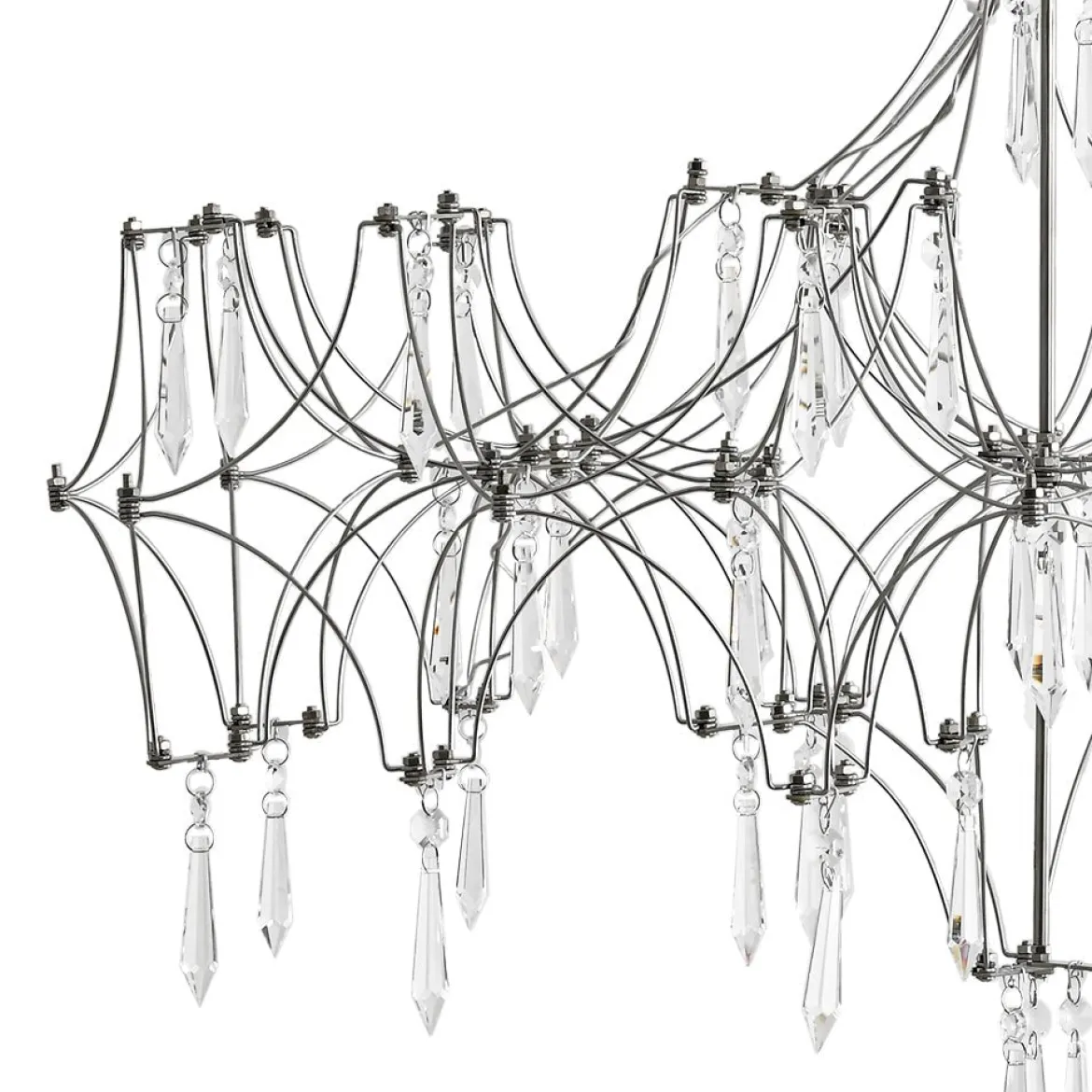 (OpenBox) Modern Luxe Glam Starry Sky LED Crystal Chandelier