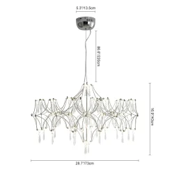 (OpenBox) Modern Luxe Glam Starry Sky LED Crystal Chandelier