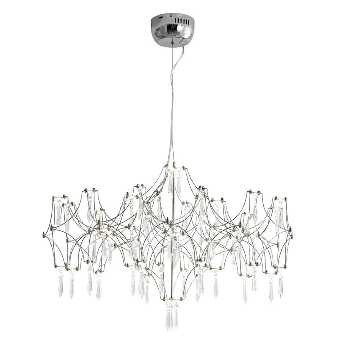 (OpenBox) Modern Luxe Glam Starry Sky LED Crystal Chandelier