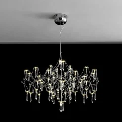(OpenBox) Modern Luxe Glam Starry Sky LED Crystal Chandelier