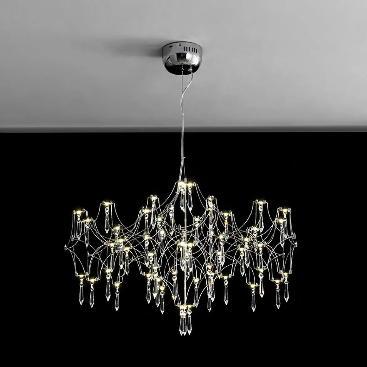 (OpenBox) Modern Luxe Glam Starry Sky LED Crystal Chandelier