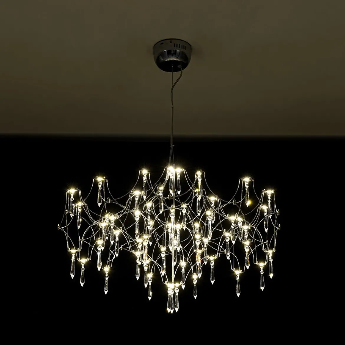 (OpenBox) Modern Luxe Glam Starry Sky LED Crystal Chandelier
