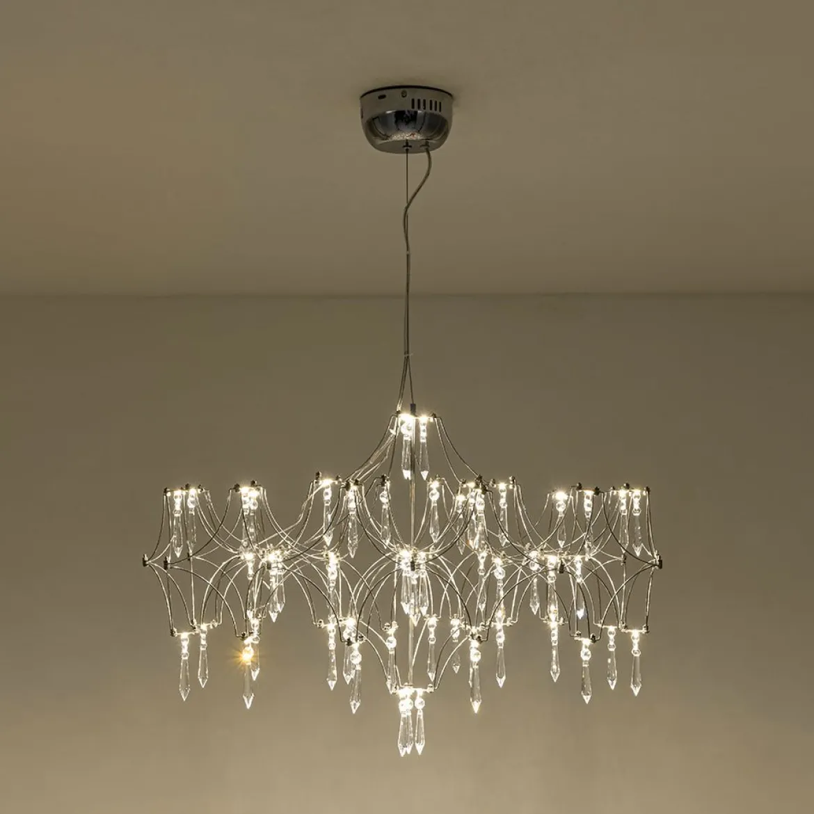 (OpenBox) Modern Luxe Glam Starry Sky LED Crystal Chandelier