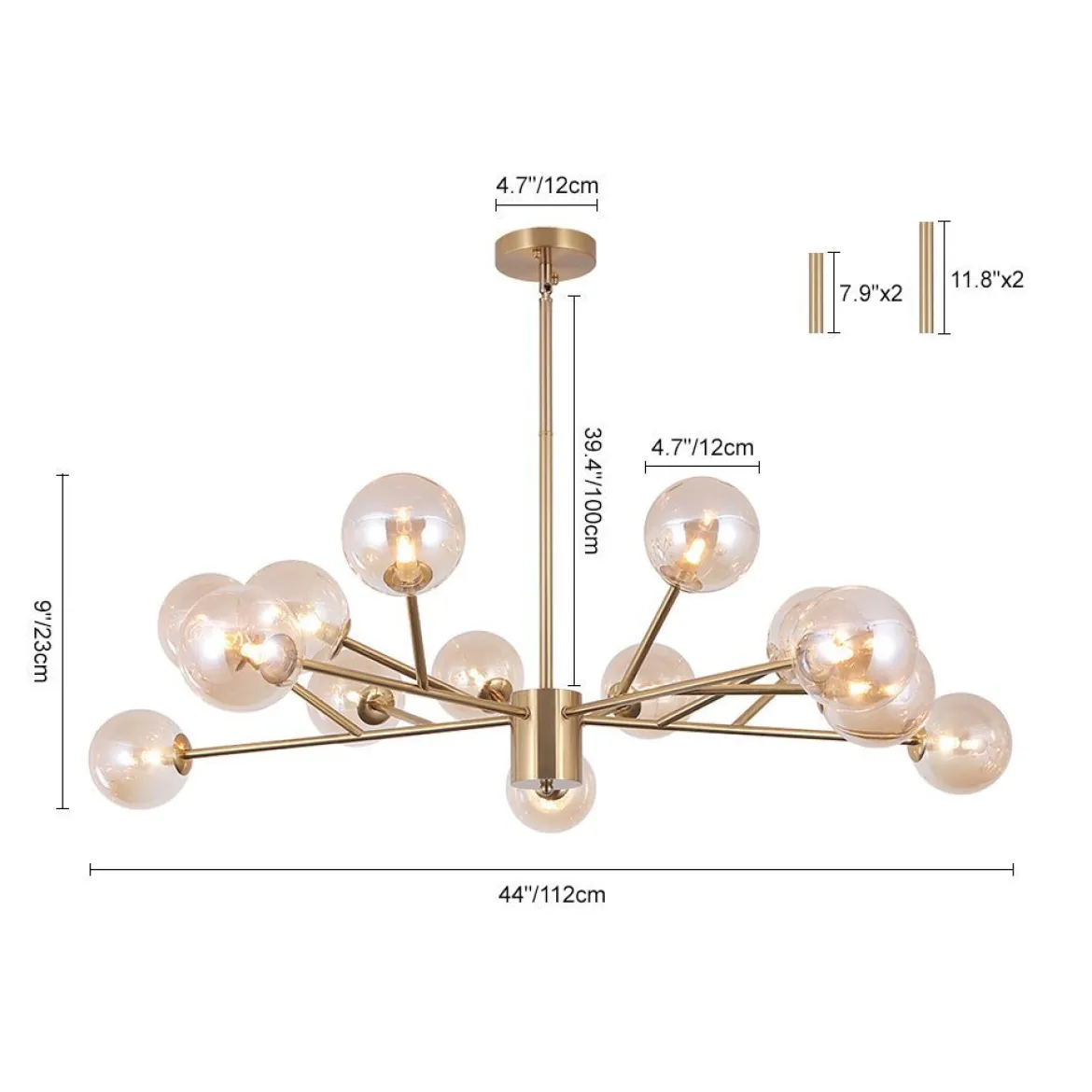 (OpenBox) Modern Sputnik Branching Bubble Chandelier