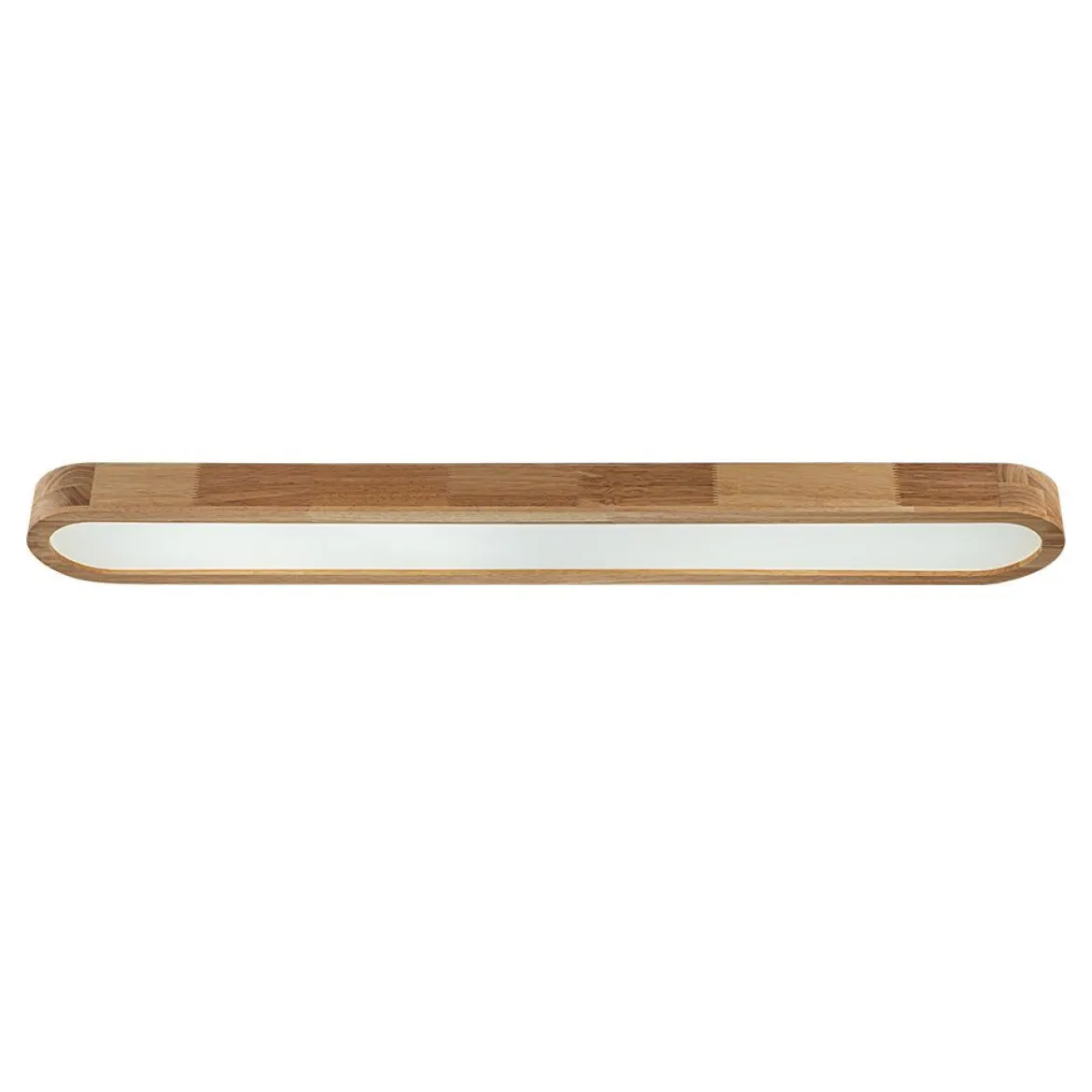 (OpenBox) Natural Wood Long Oval Dimmable LED Flush Mount